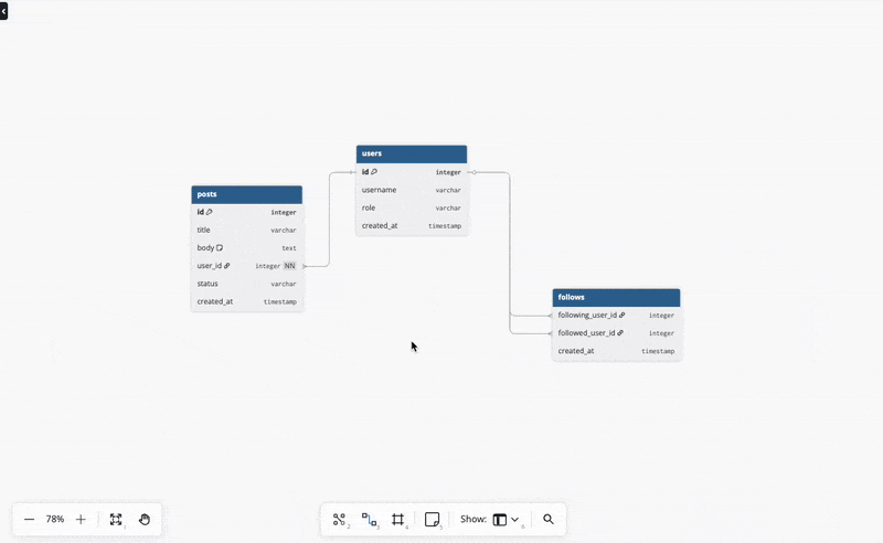 Select & move multiple tables
